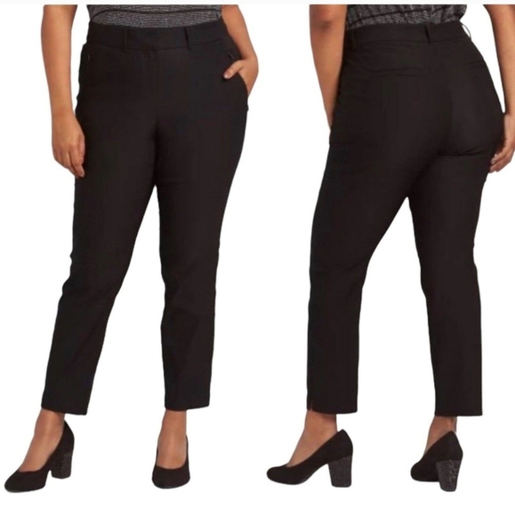 Lane Bryant The Sophie Straight Leg Black Ankle Trousers Size 24 New With Tags - Picture 1 of 8